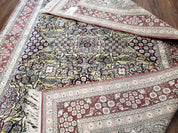 5x8 Indian Kashmiri Silk Rug with Gold Threads