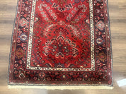 Red Persian Rug 2.6 x 6.8, Floral, Antique Per'sian Carpet, Persian Malayer Rug, Hamadan Rug