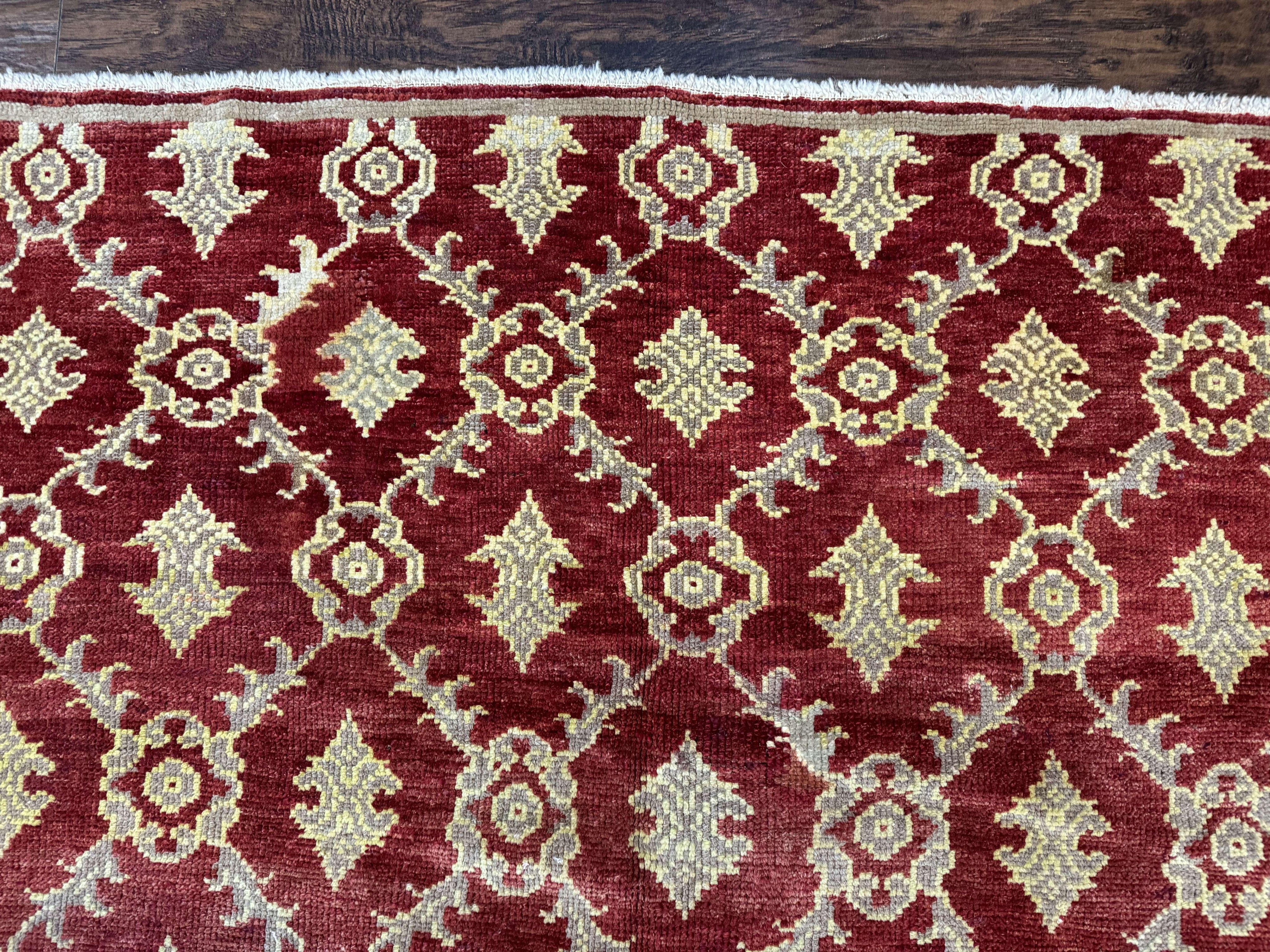 Modern Turkish Oushak Rug 5x8, Brick Red