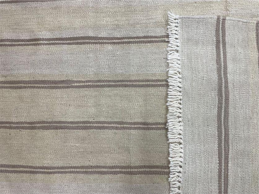 5x8 Turkish Kilim Rug, Flatweave Carpet, Striped Blanket, Southwestern Design, New, Gray, Wool, High Quality, Hand-Knotted