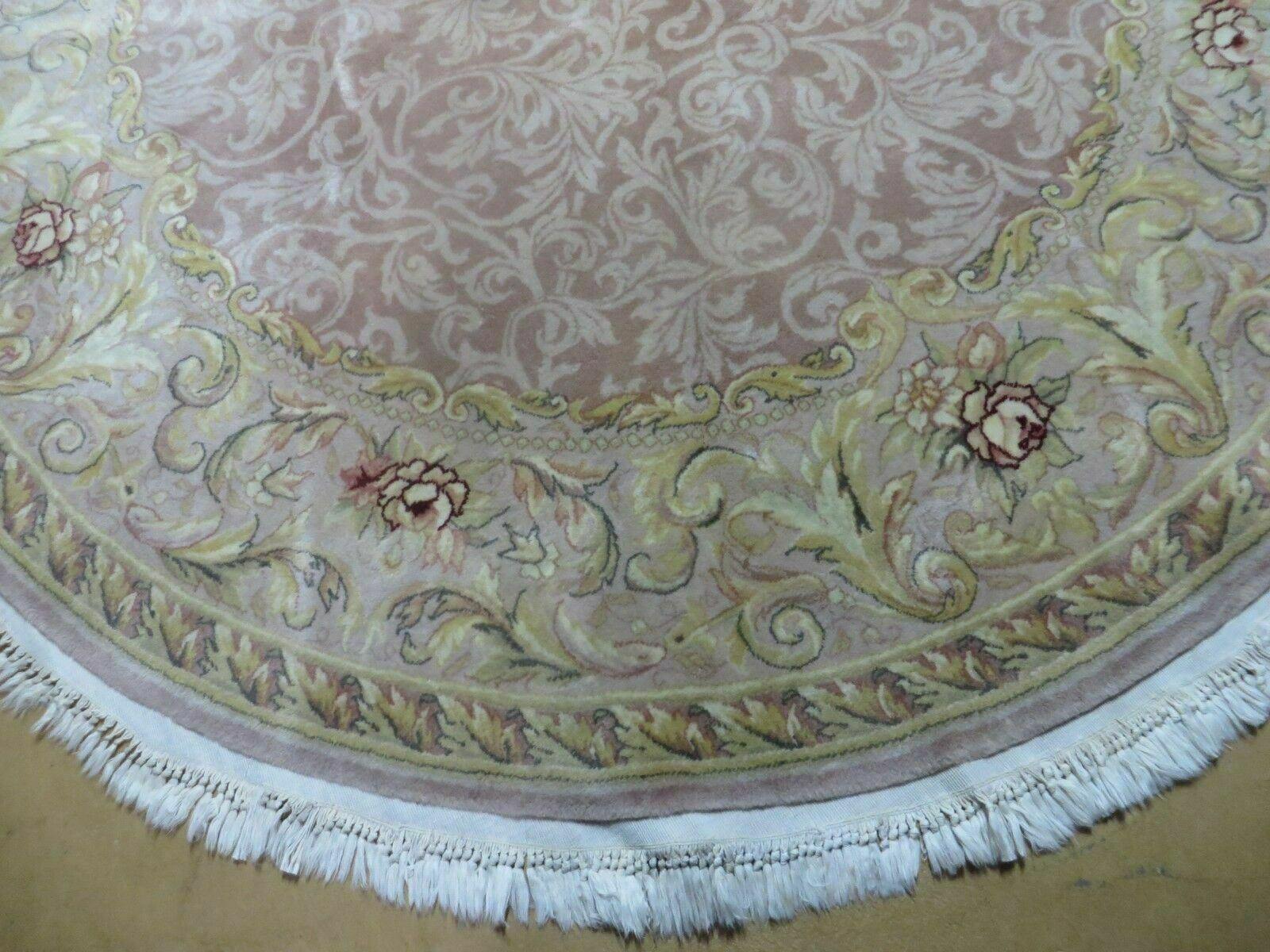 6' X 6' Round Handmade Fine Chinese Floral Oriental Silk Wool Rug Carpet Nice