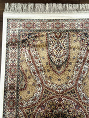 Turkish Silk Runner Rug 2.6 x 12, Hereke Mamluk Runner, Bamboo Silk, New