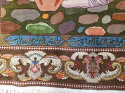 Semi Antique Persian Isfahan Pictoral Rug 4.10x6.1, Wool Handmade High Quality Decorative Carpet