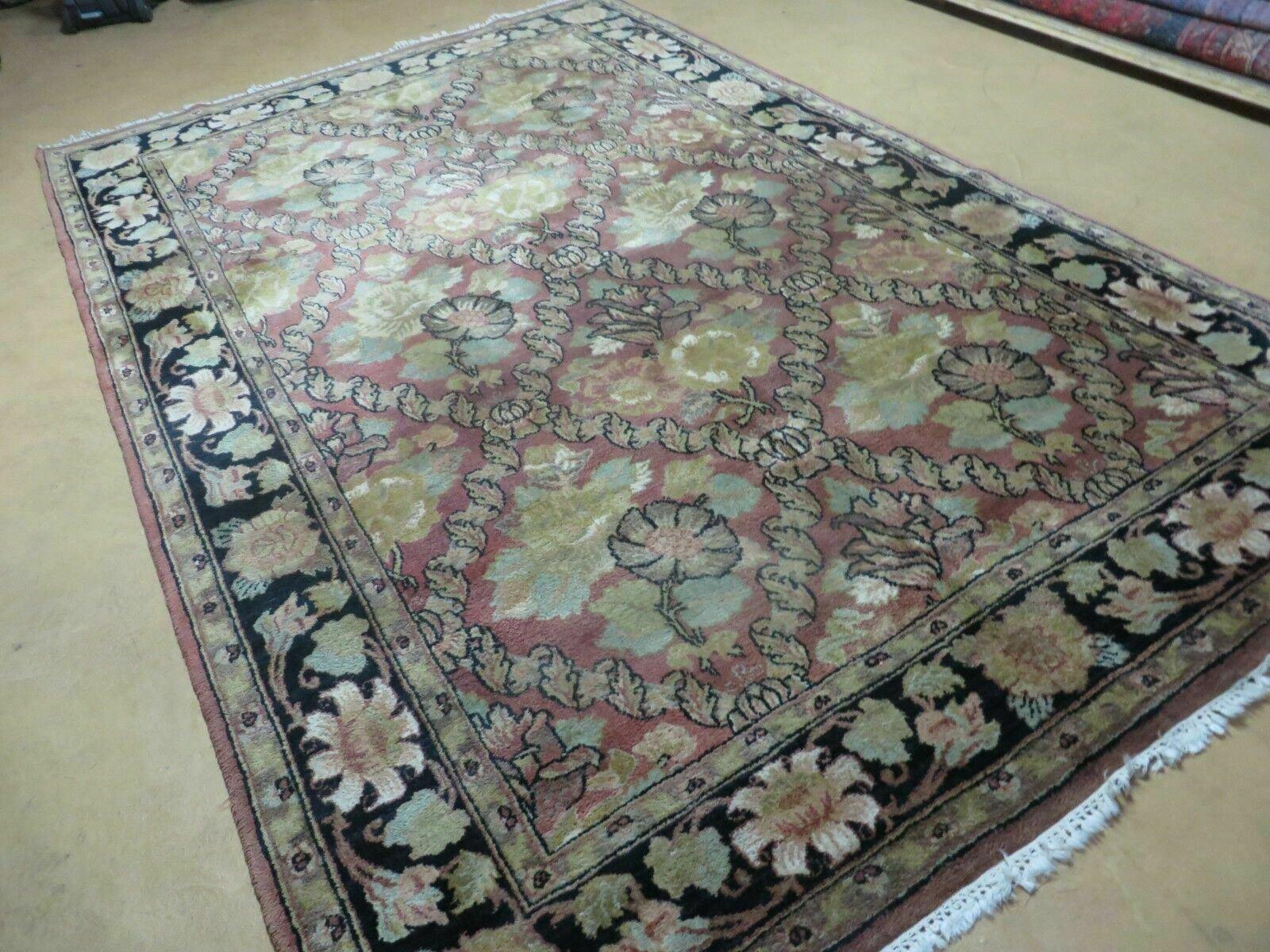 6' X 9' Handmade India Floral Oriental Wool Rug Carpet