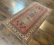 Antique Turkish Sparta Rug 3x6, Geometric Caucasian Kazak Pattern, Handmade