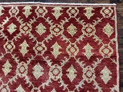 Modern Turkish Oushak Rug 5x8, Brick Red