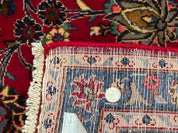 Traditional Persian Rug 8x11, Red Navy Blue, Floral Medallion, Antique Persian Mashad Carpet, Wool