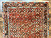 Antique Persian Bidjar Rug 5x7, Repeated Allover Herati Pattern, Red, Handmade Wool Carpet