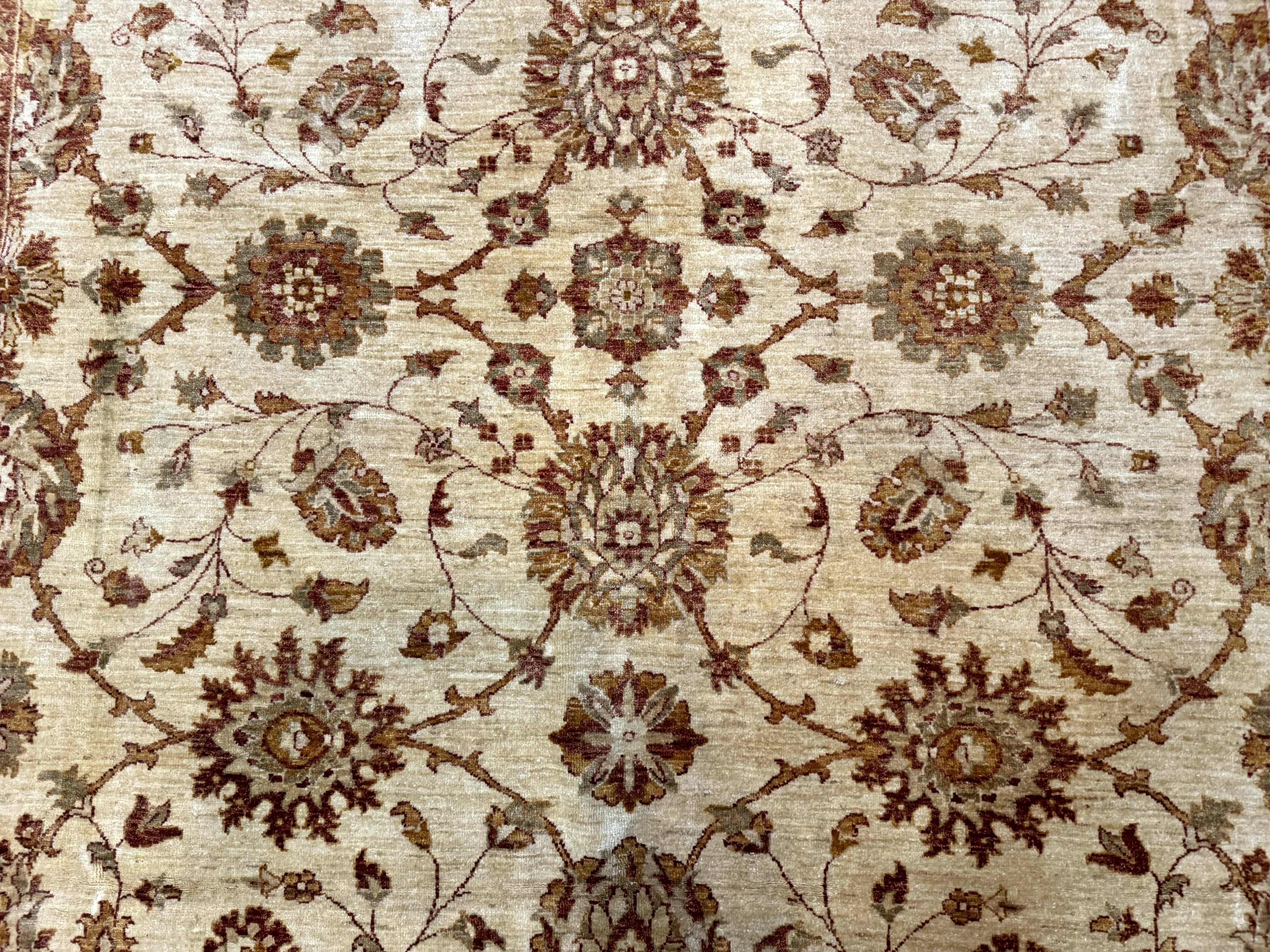 Pakistani Peshawar Rug 8x10, Pak Persian Traditional Oriental Carpet, Handmade, Wool, Allover Pattern