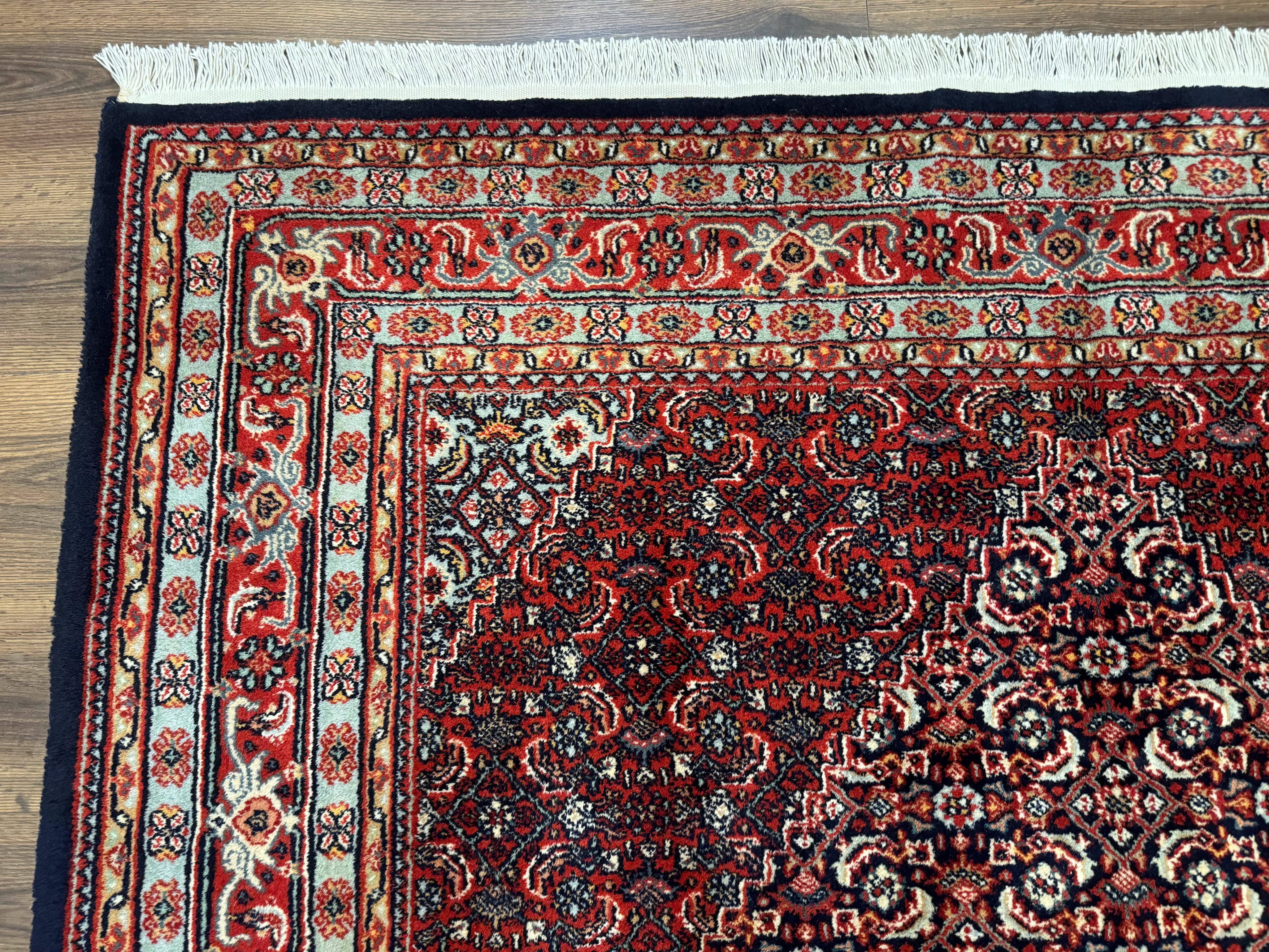 Indo Persian Bijar Rug 6x9, Hand Knotted Wool Carpet