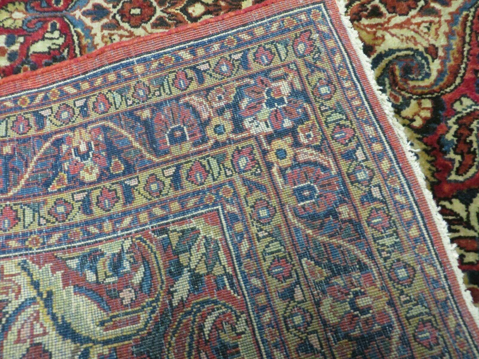 3' 5" X 5' Antique Handmade Indian Agra Fine Weave Wool Rug Organic dye Nice