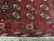 4' 5" X 5' 7" Semi Antique Handmade Afghan Yamud Turkoman Bokhara Wool Rug