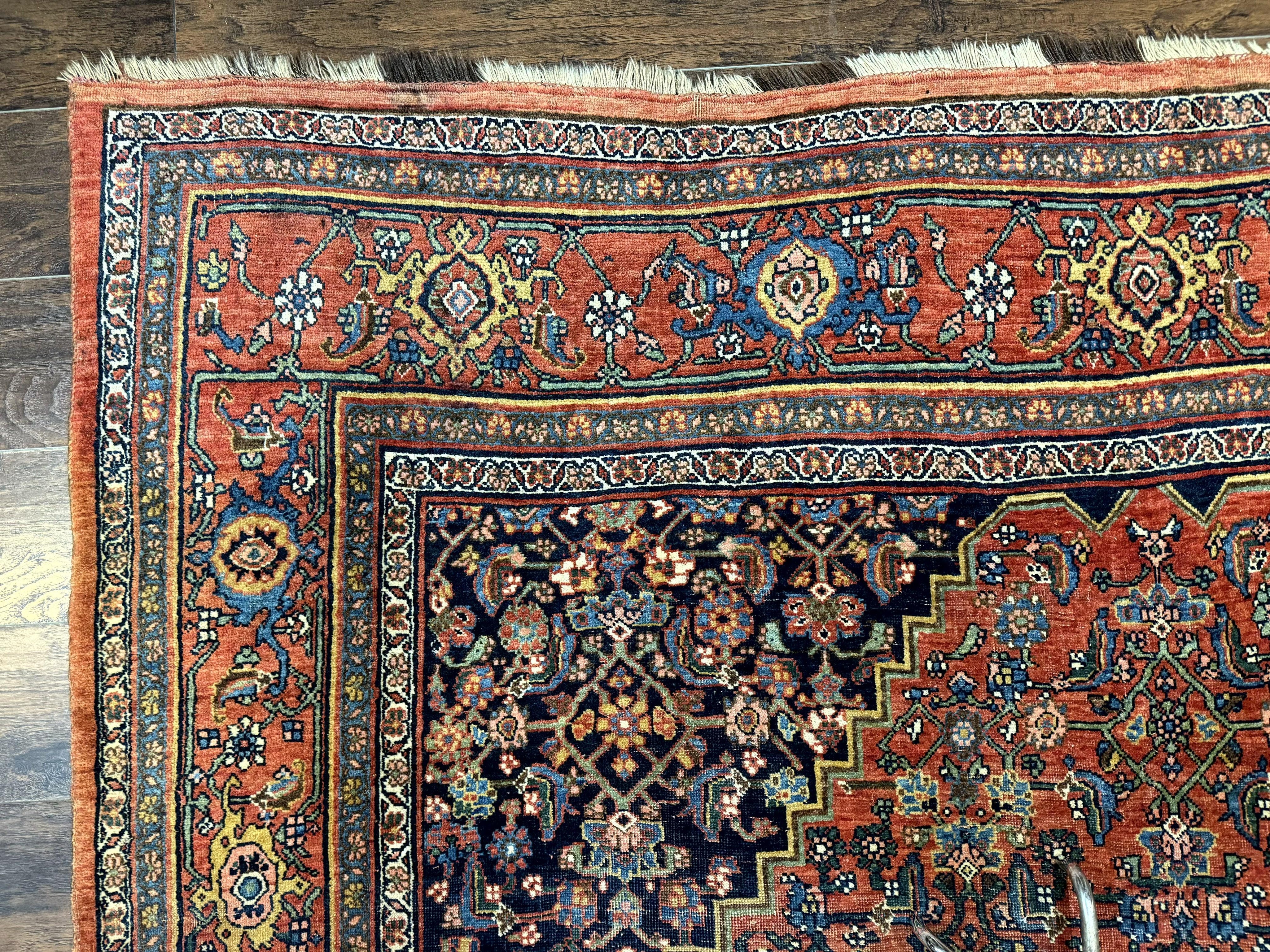 Antique Persian Bidjar Rug 8x12, Rare Persian Carpet