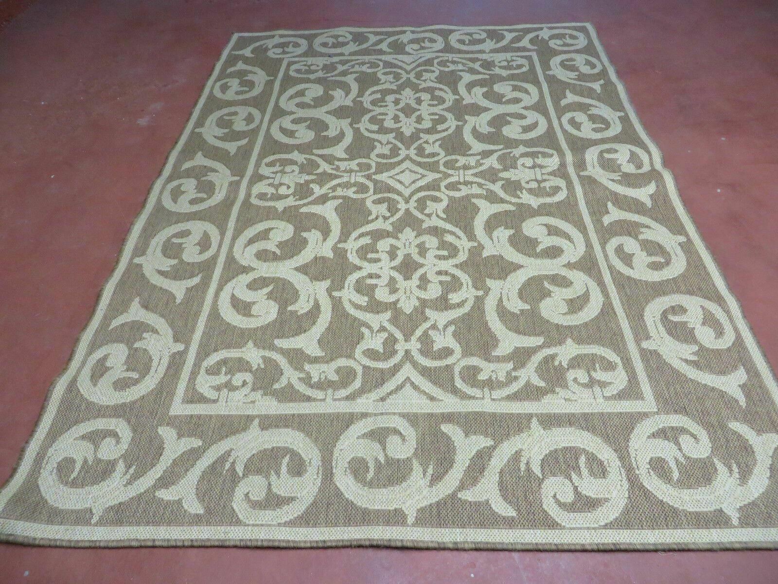 5' X 7' Machine Made Natural Fiber Jute Kilim Two Sided Rug Carpet Flat Weave Contemporary Design