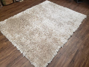 Ivory Shag Rug 6x7, Flokati Carpet, Shaggy Soft Plush Pile Area Rug, Modern Contemporary