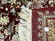 Burgundy Persian Rug 8x10, Pak Persian Floral Carpet, Very Fine 300 KPSI