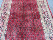 3'7"X 10' Antique Handmade India Oriental Paisley Wool Runner Rug Vegy # 31
