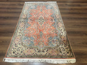 Indian Kashmiri Silk Rug 3x5, Fine 260 KPSI, Hand Knotted