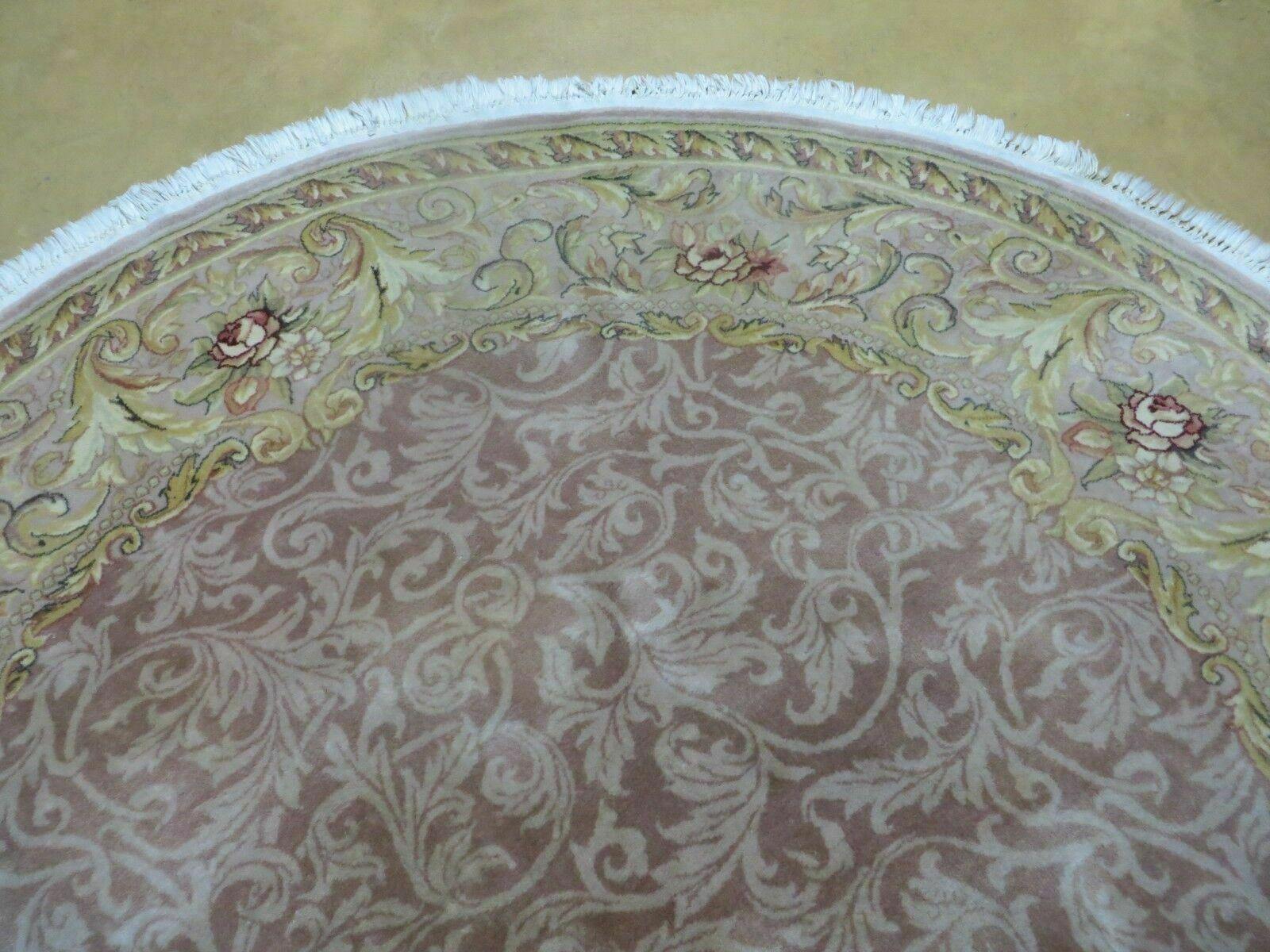 6' X 6' Round Handmade Fine Chinese Floral Oriental Silk Wool Rug Carpet Nice