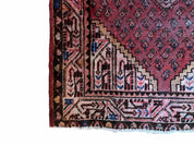 4x6 Antique Rug Handmade Wool Rug Organic Dyes Red Ivory Red Tribal Rug Boho Rug