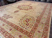 Palace Size Pak Persian Rug 13x17, Haji Jalili Design, Beige and Rust, Wool Hand Knotted, Fine 260 KPSI