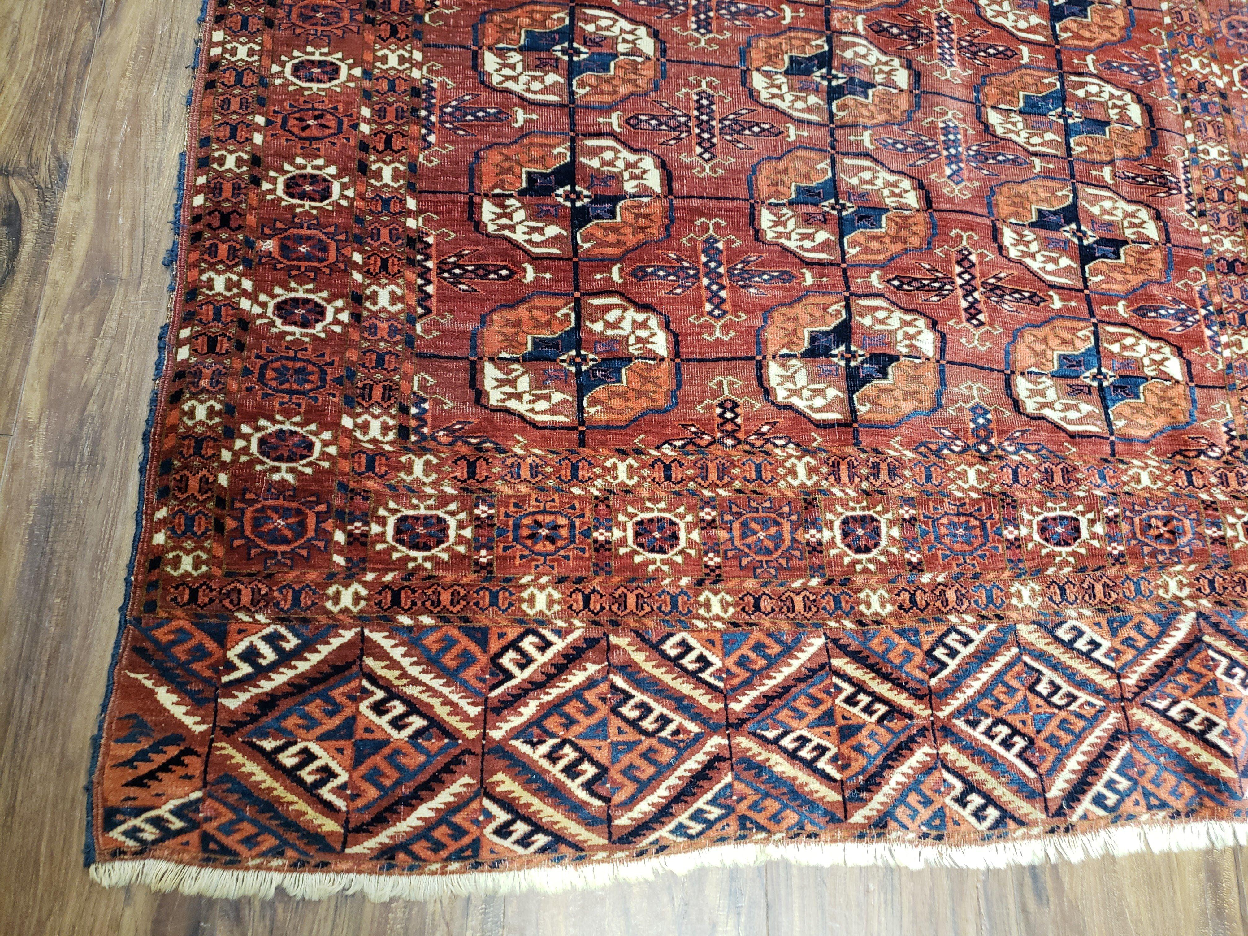 4x7 Antique Yamud Rug Russian Rug Turkoman Rug Fine Weave Rug