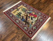 Persian Kashan Pictorial Rug 3x5 - Jesus on Cross