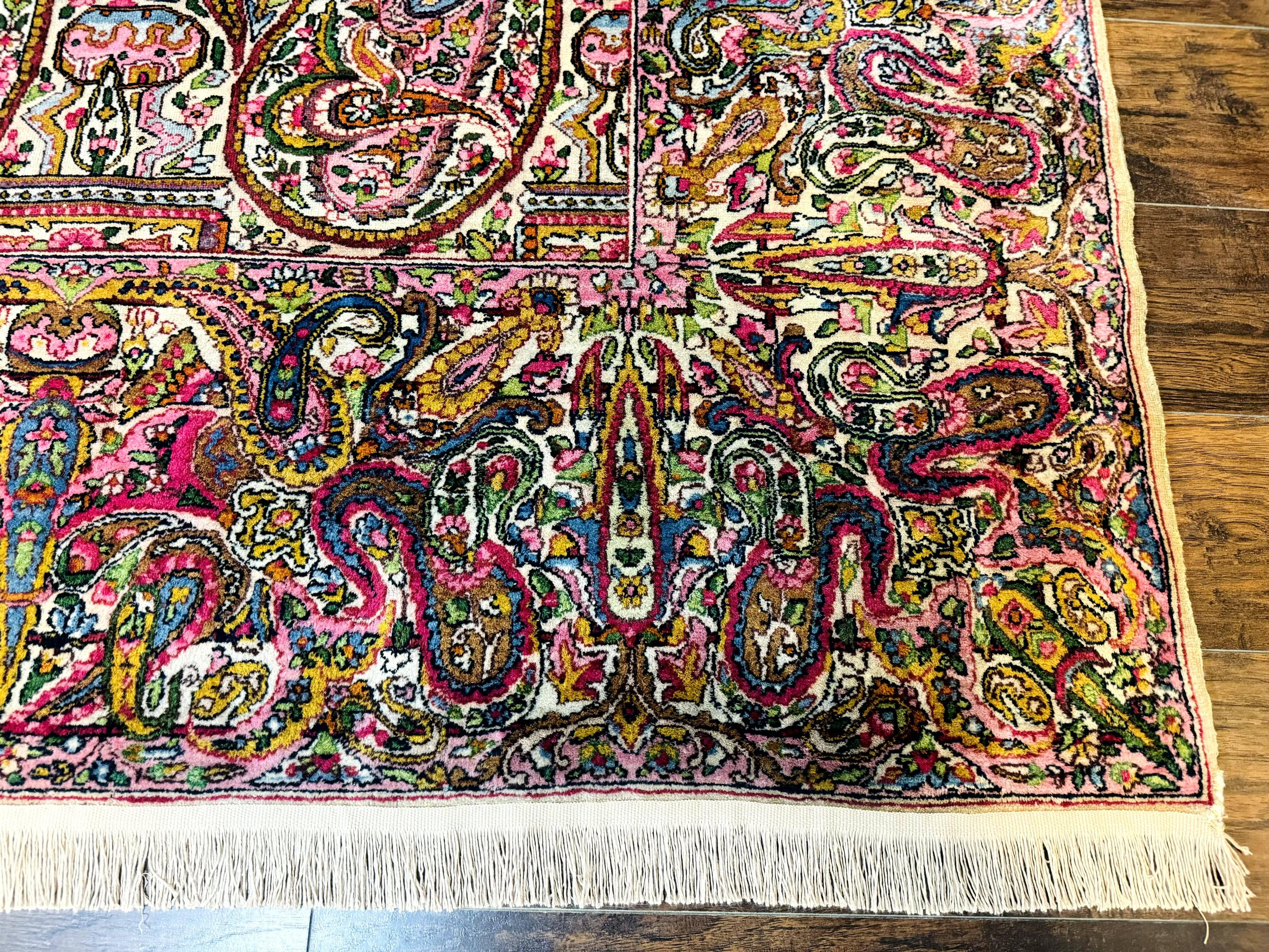 Rare Antique Persian Kerman Lavar Rug 9x12, Boteh Paisley Design