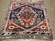 4' X 4' 4" Antique Handmade Turkish Oriental Bergema Wool Veg Dyes Tribal Collectible Rug