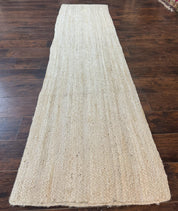 Modern Jute Runner Rug 2.7 x 10, Rug for Hallway or Kitchen, Farmhouse Rug