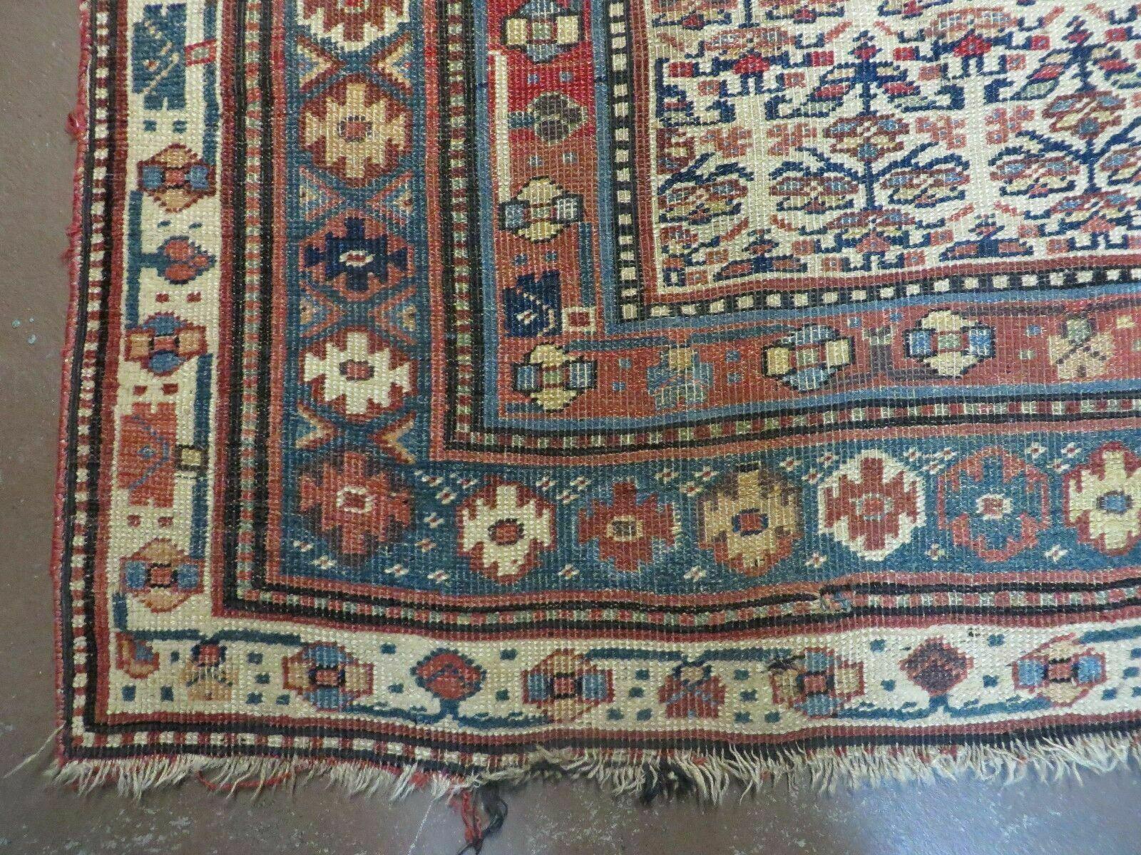 5' X 9' Antique Handmade Caucasian Kuba Wool Rug Veg Dye Runner Nice