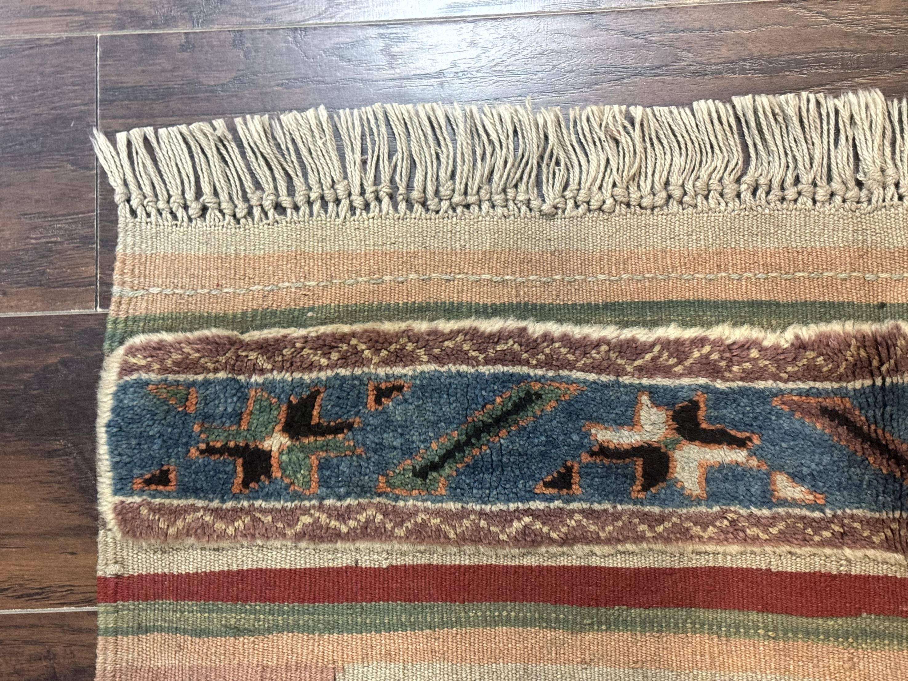 Turkish Kilim Rug 2.5 x 4.7, Flatweave Bohemian Blanket Rug, Wall Hanging Tapestry Rug