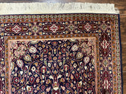 Indo Kashmiri Rug 3x5, Navy Blue, Very Fine 400 KPSI, Pair A