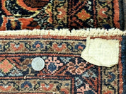 Antique Persian Lilihan Rug 2x4, Red, Floral, Wool, Handmade Lilian Persian Carpet