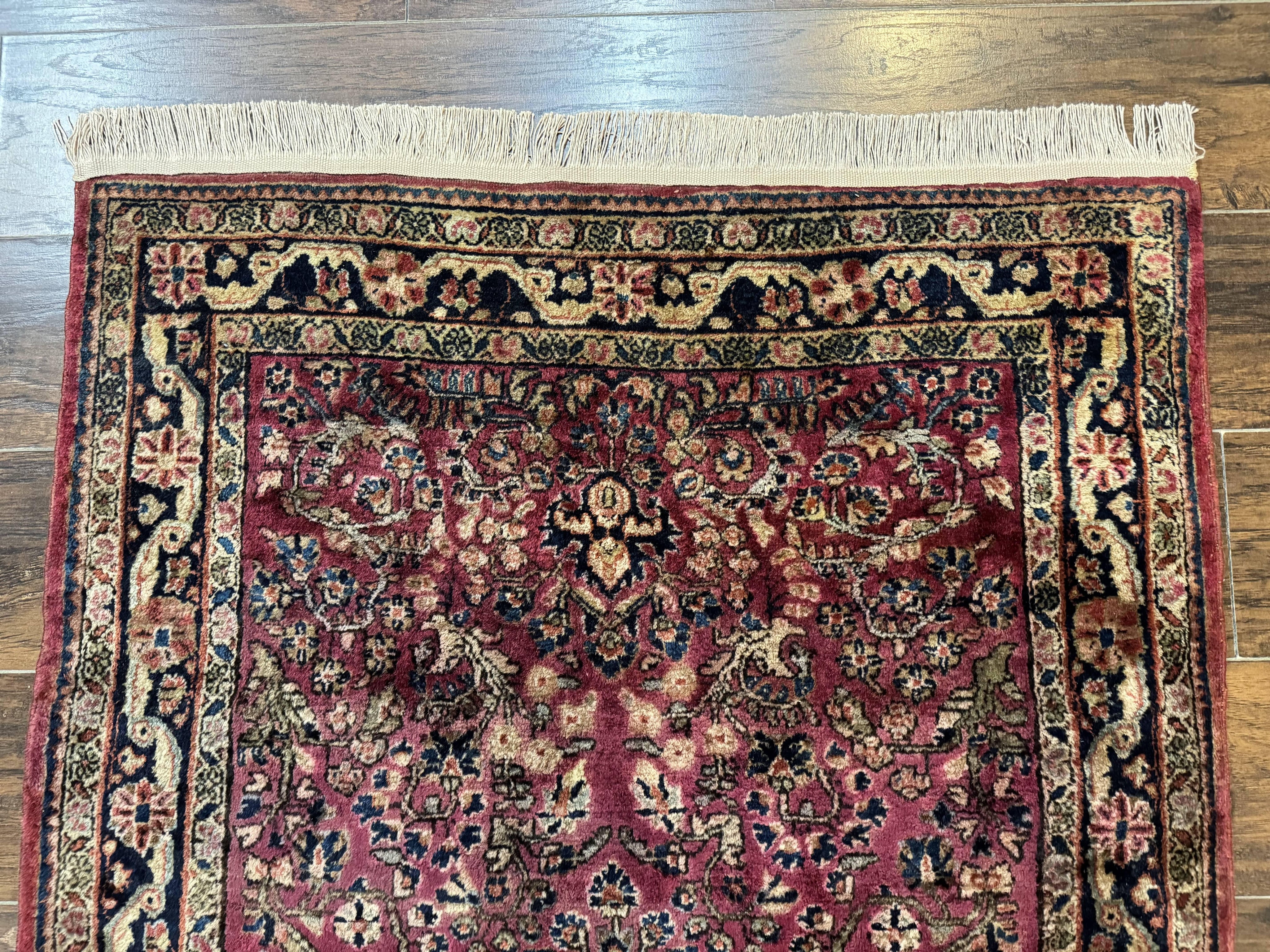 Persian Sarouk Rug 3x5, Antique Persian Carpet