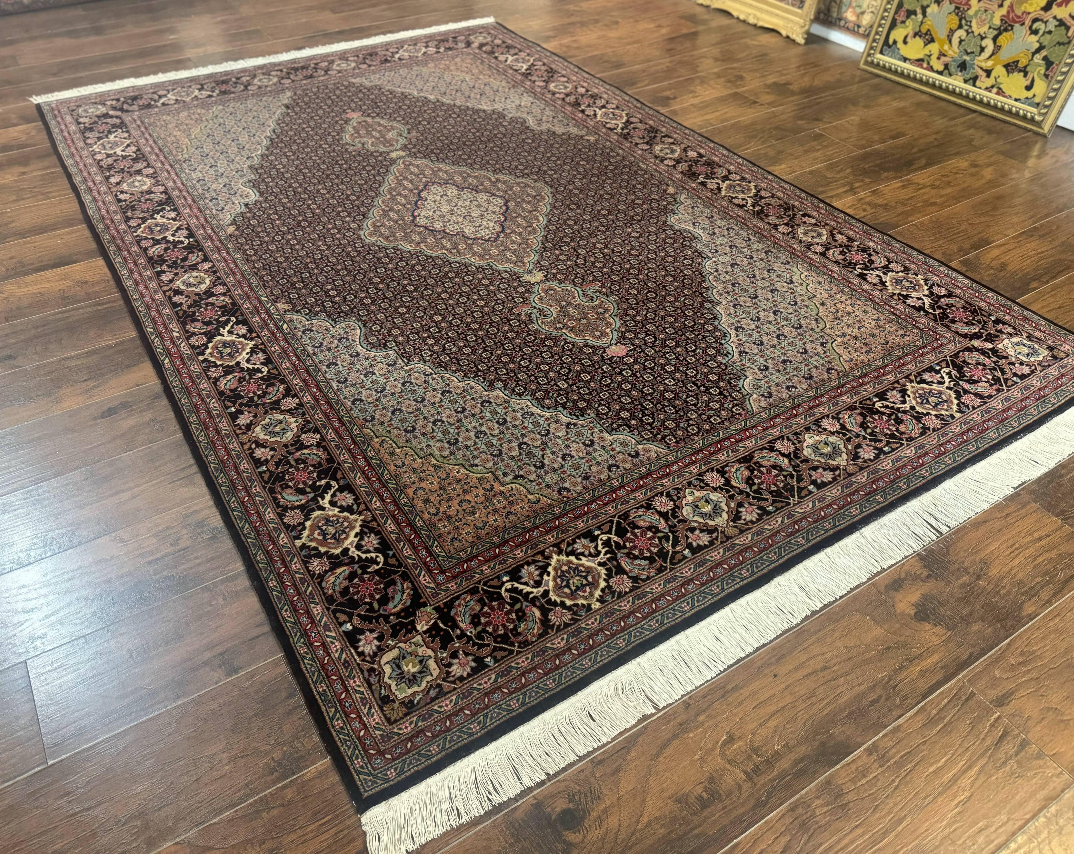 Sino Persian Rug 6x9, Herati Very Fine 400 KPSI, Black