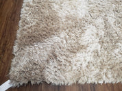Ivory Shag Rug 6x7, Flokati Carpet, Shaggy Soft Plush Pile Area Rug, Modern Contemporary