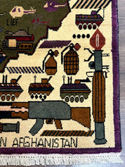 Small Afghan War Rug, Collectible, Wool