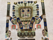 South American Rug 6x7, Unique Native American Design, Ivory, Ecuador Rug, Handmade Wool