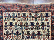 Persian Afshar Rug 5x6, Allover Repeated Motif, Wool Tribal Carpet, Handmade Semi Antique Rug