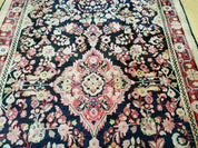 4' X 6' Antique Handmade India Floral Oriental Wool Rug Carpet Organic Blue