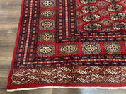 Bokhara Rug 9x12, Red Turkoman Rug, Pakistani Rug, Tribal Carpet, Wool Rug, Red Rug