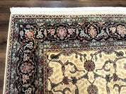 Sino Persian Rug 8x10, Allover Pattern, Beige and Midnight Blue, Wool Oriental Carpet