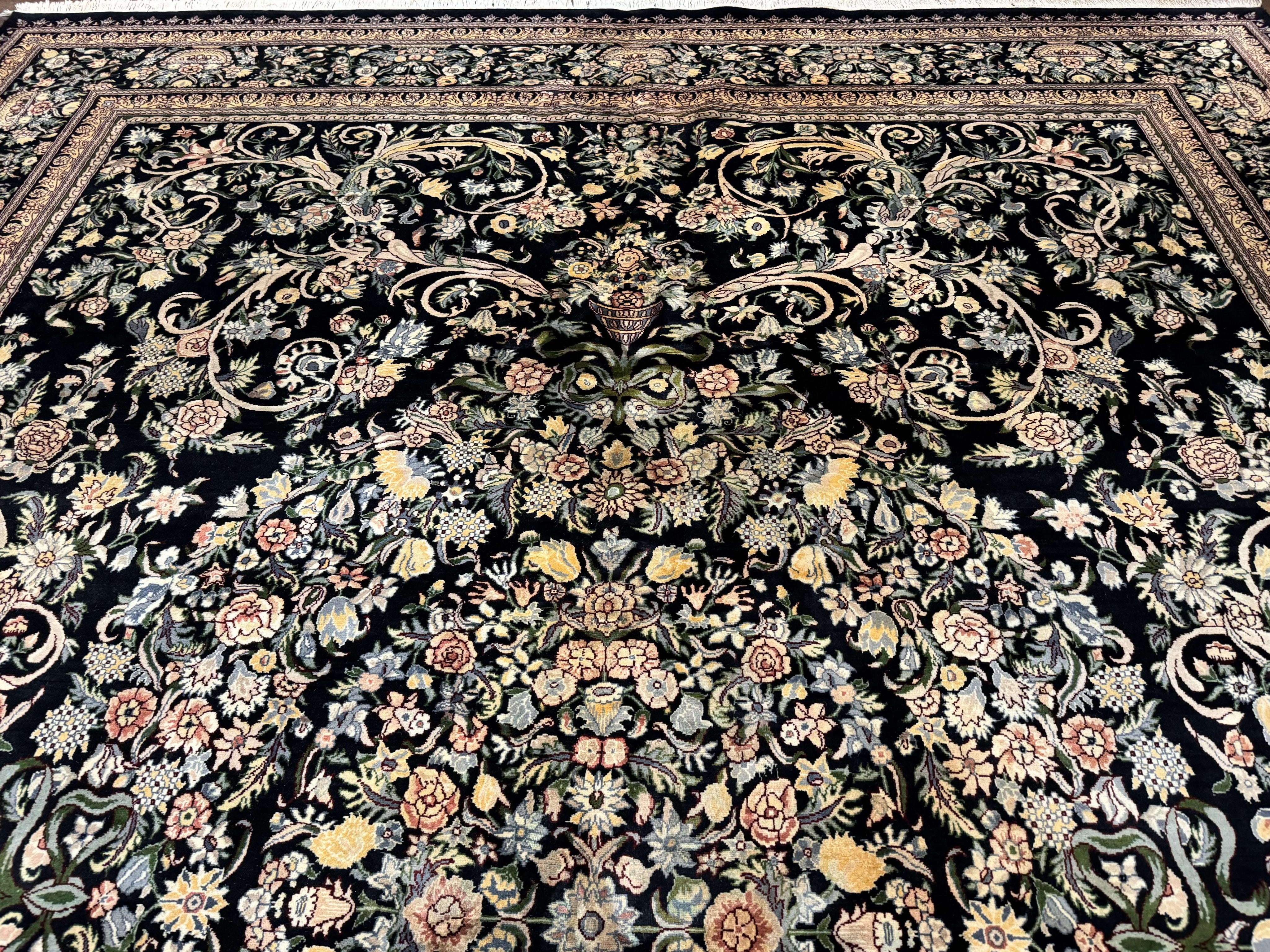 Pak Persian Rug 10x14, Elegant Floral Carpet, Fine 225 KPSI