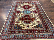 Turkish Kazak Rug 6x9, Geometric Medallions