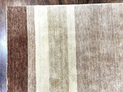 Indo Gabbeh Rug 5x8, Contemporary Wool Stripped Modern Area Rug, Hand Knotted Medium Sized Carpet