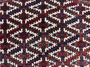 Antique Turkoman Camel Trapping, Turkoman Asmalyk, Red Black Ivory, Handmade, Hand Knotted Tribal Collectible Rug, Rare