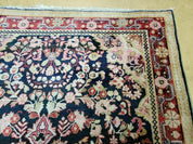 4' X 6' Antique Handmade India Floral Oriental Wool Rug Carpet Organic Blue