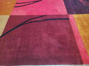 8' X 10' Tibetan Nepal Art Deco Hand Knotted Wool Rug Modern Contemporary Nice