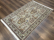 Wonderful Persian Tabriz Rug 3x5, Tree of Life, Animal Pictorials, Birds, Wool & Silk Highlights, Fine 330 KPSI